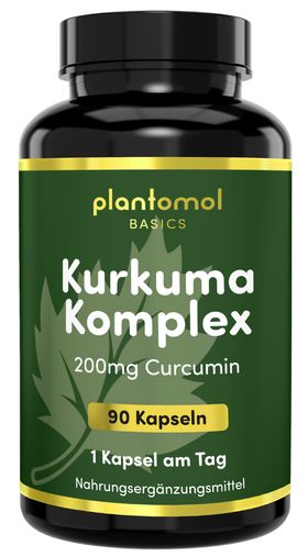 plantomol® Basics - Kurkuma Kapseln mit 200mg Curcumin pro Kapsel & Piperin für die Bioverfügbarkeit
