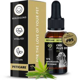 Peticare 10% CBD Öl für Hunde – Mit Vitamin D1 & E1