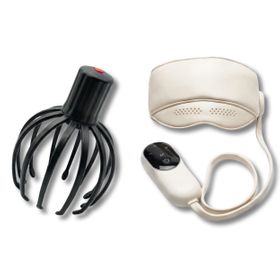 Entspannungsset für Kopf & Augen – 360° Kopfhaut-Massager + Beheizte Augenmaske