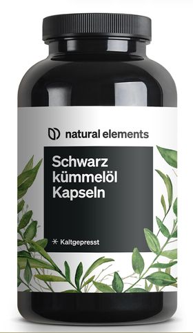 natural elements Schwarzkümmelöl original Nigella sativa – 400 Kapseln – 1.000mg Schwarzkümmelöl/Tag