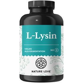 NATURE LOVE® L-Lysin - 365 vegane Kapseln - 1000mg L-Lysin HCL/Tagesdosis - pflanzliche Fermentation