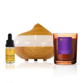 Dr Botanicals Deluxe Entspannungs-Ylang-Ylang-Diffusor-Set mit Sandelholz- und Bergamotkerze