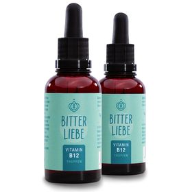 BitterLiebe - Vitamin B12 Tropfen - 500µg B12 - Unterstützung für Blutbildung Nervensystem