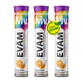 EVÄM Multivitamin Brausetabletten, 10 Vitamine | Energie & Immunsystem | Vegan - 3 Set