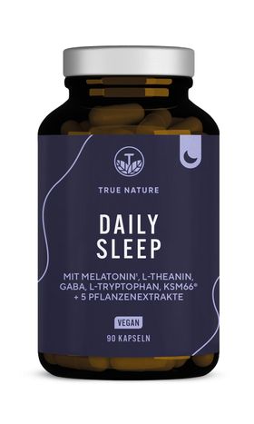 TRUE NATURE® Daily Sleep Schlafkapseln - Premium Schlaf-Komplex mit Melatonin