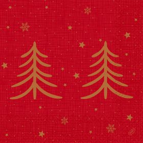 4x Servietten 40x40 3-lagig 1/4 Shimmer Trees