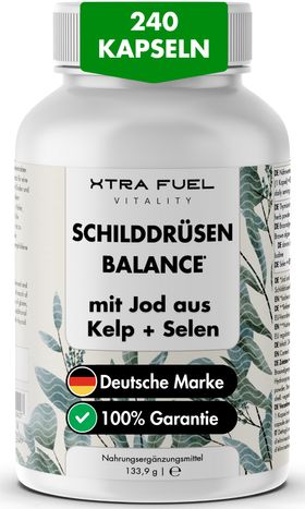 XTRA FUEL Schilddrüsen Komplex Kapseln mit Kelp, Jod und Selen