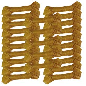 Schecker - geknotete Kauknochen - Rinderhaut - ideal für Welpen und ältere Hunde