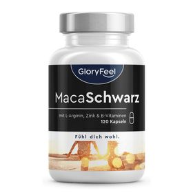 gloryfeel® Schwarzer Maca Extrakt + L-Arginin, Vitamin B6, B12 & Zink
