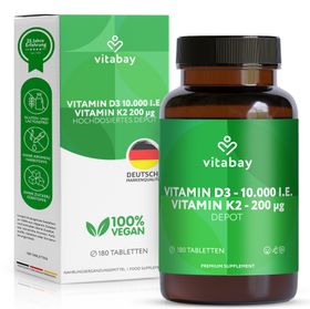 Vitabay Vitamin D3 10000 I.E. + K2 200 mcg Depot Tabletten