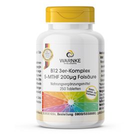 Warnke Vitalstoffe | B12 3er-Komplex 5-MTHF 200µg Folsäure