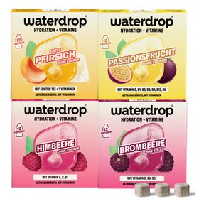 waterdrop® Microdrink Sommer Quartett Passionsfrucht Brombeere Himbeere Pfirsich