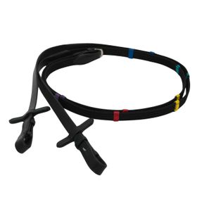 Amesbichler Reitsport Reitlehrzügel mit farbigen Markierungen und Stegen