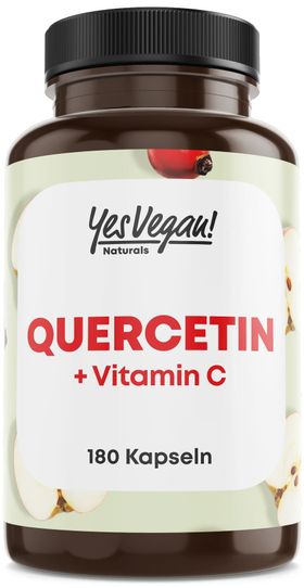 Quercetin hochdosiert 180 Kapslen mit Vitamin C, PREMIUM laborgeprüft