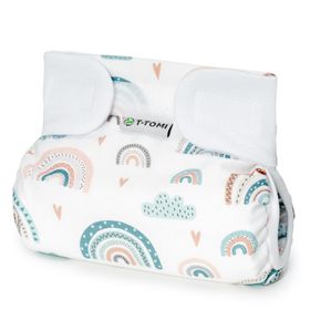 T-TOMI Orthopädisches Spreizhöschen für breites Wickeln - klettverschluss Rainbow (3-6 kg)
