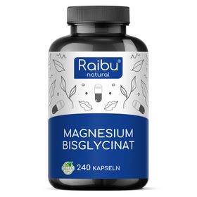 RAIBU Magnesiumbisglycinat (Magnesium Glycinat) 300 mg pro Tag– hoch bioverfügbar & chelatiert