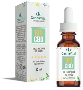 CannaVital® Bio CBD Öl Vollspektrum 30% Tropfen mit Cannabidiol 10 ml