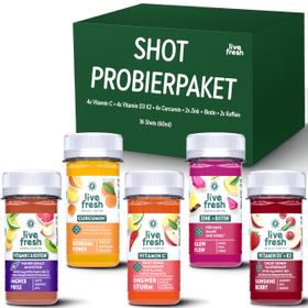 LiveFresh Ingwer Shot Probierpaket - 16 Shots (60ml) - Kaltgepresst & Nicht erhitzt