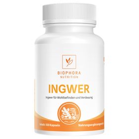 Biophora Ingwer Kapseln | abnehmen ingwer | Hochdosiert mit 1000 mg pro Tagesdosis