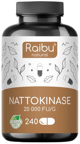 Nattokinase Kapseln, 20.000 FU/g pro Kapsel, Laborgeprüft in Deutschland, 240 St- RAIBU
