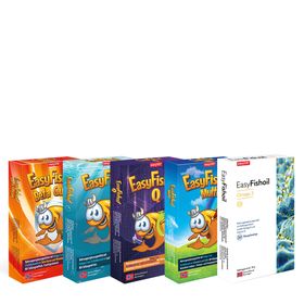 EasyFishoil - Omega 3 hochdosiert , Omega 3 für Kinder und Erwachsene , Fischöl Family Paket