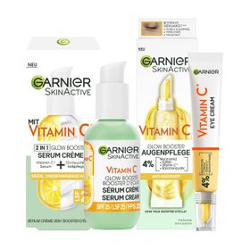 Garnier Vitamin C Glow Booster Set Augenpflege und Serum Crème