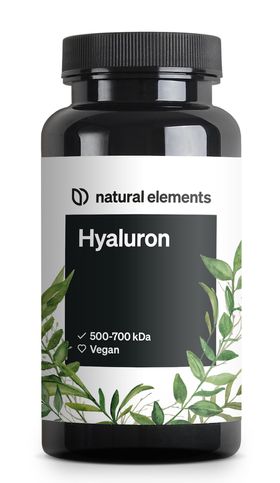 natural elements Vegane Hyaluronsäure – 500 mg Hyaluron pro Kapsel – 90 Kapseln – 500–700 kDa