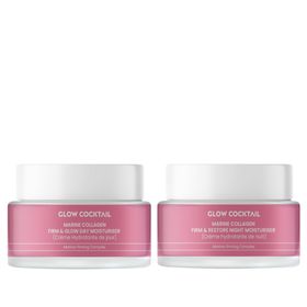 Glow Cocktail Feuchtigkeitspflege-Set mit Meereskollagen für Tag und Nacht