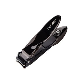 REMOS Nagelknipser aus rostfreiem Edelstahl mit Auffangbehälter in schwarz glanz