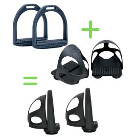 Compositi Sattelzubehör Set für Kinder 2 teilig in schwarz