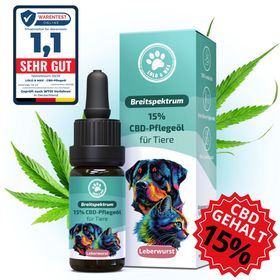 CBD Öl aus Deutschland - Hunde und Katzen 15% - Leberwurst - 10ml