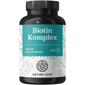 NATURE LOVE® 10.000µg Biotin Komplex - mit Zink, Selen, Silizium & Vitamin B5 - 365 Tabletten