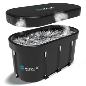 VITALIC Premium Eisbadefass für Erwachsene – Sitz- und Liegebad – Aufblasbares Ice Bath Tauchbecken