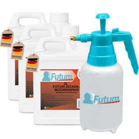 FUTUM 3x2L Zecken- / Mückenspray + 2L Sprüher