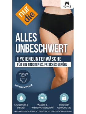 NUR DIE Hygienewäsche Alles Unbeschwert Taillenslip - schwarz - Größe 36-38