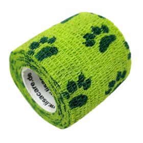 LisaCare selbstklebender Verband - Pfote Grün - 5cm x 4,5cm