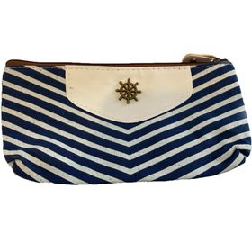 Cosmé'Chic – gestreifte Kosmetiktasche – weiß