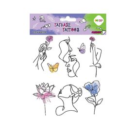 HAPPY COLOR Lineart & Aquarella Temporäre Tattoos Kinder Set