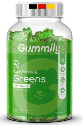 Gummily® Grüne Superfood, Spirulina Moringa Gummibärchen