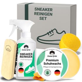 Emma Grün® Sneaker-Reinigungsset mit Putzmittel & Premium Schuhwachs inkl. Schwamm & Schuhbürste
