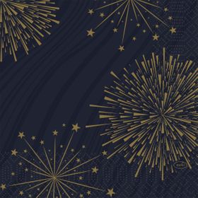 4x Servietten 33x33 3-lagig 1/4 Sparkly black