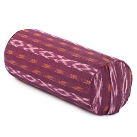 bodhi ETHNO Collection: Yoga-Bolster (rund), Ikat-Webstoff, weinrot