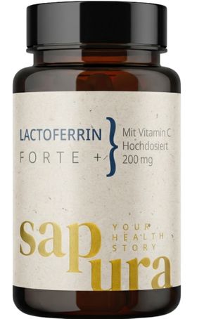 Lactoferrin Forte 200mg + 80mg Vitamin C | Hochdosiert | Reinheit >97% | SAPURA