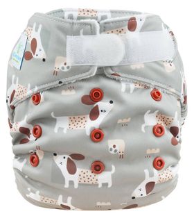 Blümchen Pocketwindel mit Bambusfutter Klett Cozy Dog