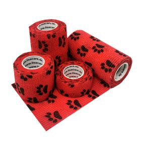LisaCare Kohäsive Bandagen 2,5-10cm - Pfote Rot