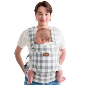 Momcozy Baby Trage - Leichte & Atmungsaktive Karomuster-Blau-Grau