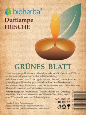 Bioherba Duftlampe Grünes Blatt Frische