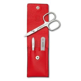 DREITURM Solingen  3-teiliges Maniküre-Etui – Made in Solingen - rot