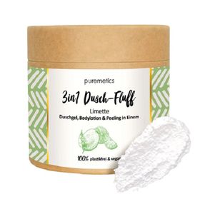 puremetics - 3-in-1 Dusch-Fluff mit Meersalzpeeling "Limette"