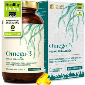 NATURE BASICS® - Omega 3 Vegan aus Algenöl im Braunglas (120)